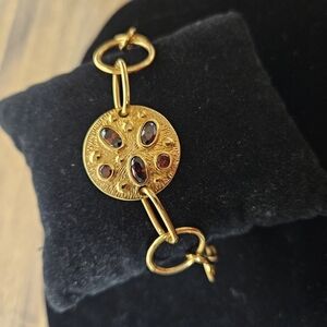 Sarah Coventry Gold-tone with Red Rhinestones Anklet